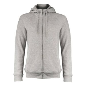 HOODIE FULLZIP DAM GRÅMELANGE